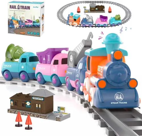 Juego de tren para niños pequeños, juguete de tren eléctrico para niños de 3 a 5 años, juego de trenes de Navidad para niños de 4 a 8 años con