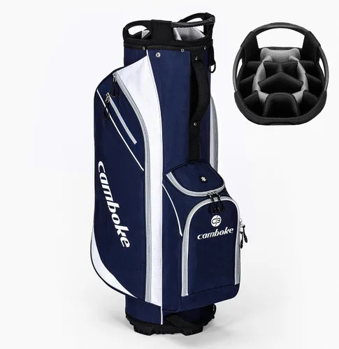 Miniatura 11 de Bolsa ligera para carrito de golf con divisores de longitud completa de 14 vías, bolsa enfriadora, bolsa de golf para hombres y mujeres con correa