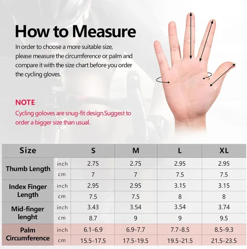 Miniatura 6 de NICEWIN Cycling Bike Gloves Men Women, Padded Anti-Slip Mountain Bike Gloves, Touch Screen Full Finger Road Bicycle Biking Gloves