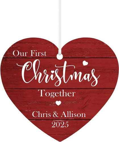 Miniatura 21 de Let's Make Memories Adorno de Navidad Personalizado para Parejas - Adorno de Navidad 2025 - Decoración de Árbol - Personalizar Mensaje, Año