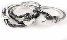 Miniatura 2 de Anillo de plata esterlina con rompecabezas celta Claddagh (tallas 6, 7, 8, 9, 10, 11, 12)