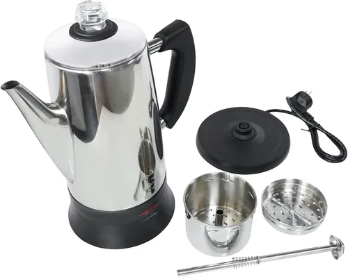 Miniatura 5 de SOTECH Percolator - Cafetera eléctrica con mango Cool Touch, perilla de progreso de preparación transparente (12 tazas)
