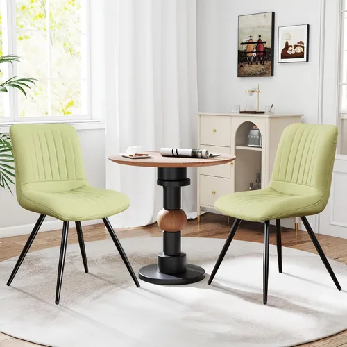 Miniatura 49 de Sillas de comedor, modernas sillas de comedor con cojines gruesos, sillas tapizadas de piel sintética para cocina, comedor con patas de metal