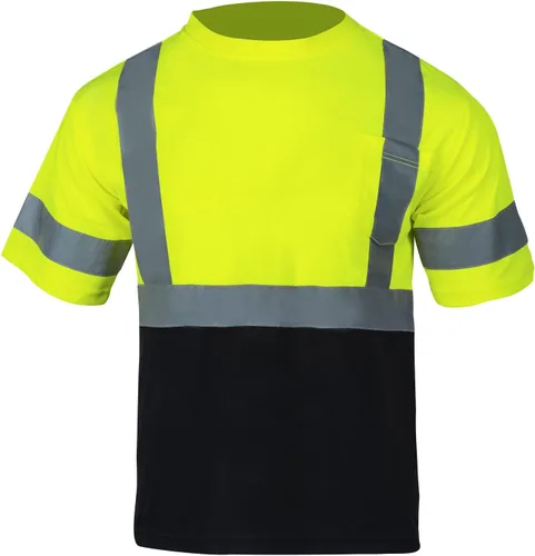 Miniatura 2 de FONIRRA Paquete de 3 camisas reflectantes de seguridad de alta visibilidad para hombres de alta visibilidad para trabajo de construcción con manga