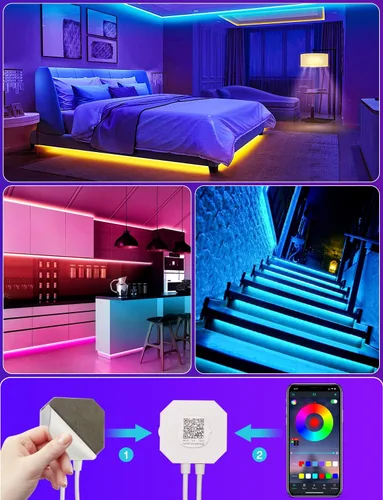 Miniatura 5 de Daymeet Luces con sensor de movimiento para debajo de la cama, tira de luces LED RGB activadas por movimiento de 9.8 pies con temporizador de Varios