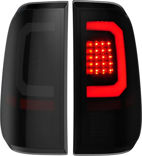 Miniatura 10 de Luces traseras LED compatibles con Ford F250 F350 F450 Super Duty 2008-2016, lente transparente, tubo blanco tipo C, lámparas de freno traseras OE
