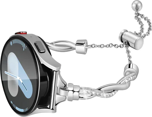 Miniatura 9 de Correa brillante de 0.787 in Galaxy Watch 7 6 5 4 FE para Samsung Galaxy Watch 7 6 5 4 Band 1.575 in 1.732 in, pulsera delgada y elegante para mujer