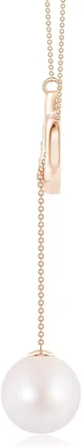 Miniatura 2 de Collar de corazón con perlas cultivadas de Akoya japonesas de estilo lariat perla cultivada Akoya de 0315in