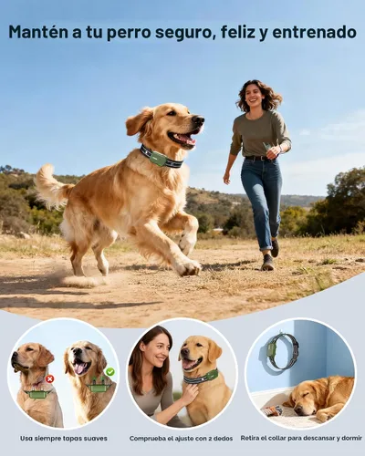 Miniatura 8 de Collar de choque para perro, collar de entrenamiento para perros de 4500 pies con control remoto, IPX8 impermeable, collar eléctrico para perro