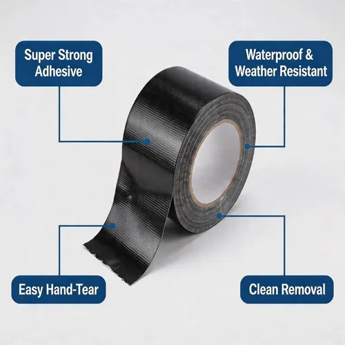 Miniatura 3 de Cinta adhesiva resistente, 7 pulgadas x 33 pies, cinta multiusos súper fuerte impermeable para manualidades y mejoras del hogar, color negro