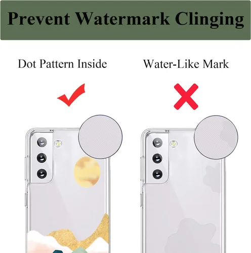 Miniatura 8 de Unov Funda para Galaxy S21, transparente con diseño, ajuste delgado, buen agarre, funda de teléfono en relieve, cubierta protectora a prueba