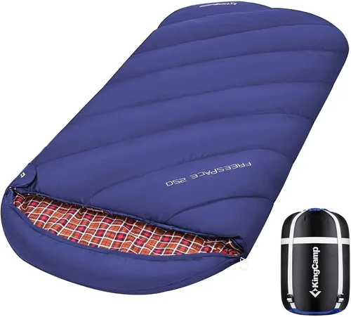 KingCamp Sacos de dormir de franela para adultos, accesorios de campamento para clima frío, mochilero, clima fresco y cálido, saco de dormir de 3