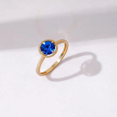 Miniatura 3 de Tienda Collection Anillo de piedra natal de marzo de cristal importado de oro de 10