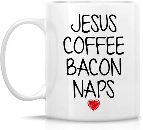 Miniatura 34 de Retreez Taza divertida – This Girl Runs on Coffee + Jesus - Tazas de café de cerámica de 11 onzas – Divertido, sarcasmo, sarcástico, motivacional