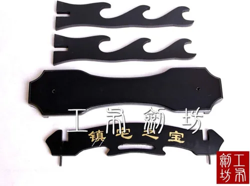 Miniatura 4 de 3 Capas Casa Tesoro Samurai Espada Katana Wakizashi Tanto Soporte Soporte de Pantalla Negro