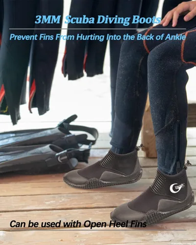 Miniatura 4 de Botas de buceo de neopreno, botas de buceo, surf, para hombres y mujeres, 0.118 in, botas de vela con suela de goma antideslizante de alta calidad