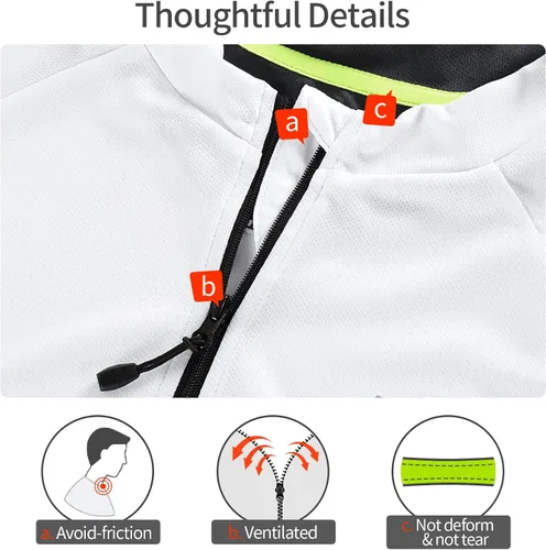Miniatura 5 de BERGRISAR Camisetas básicas de ciclismo para hombre, manga corta, para bicicleta de montaña, con bolsillos con cremallera