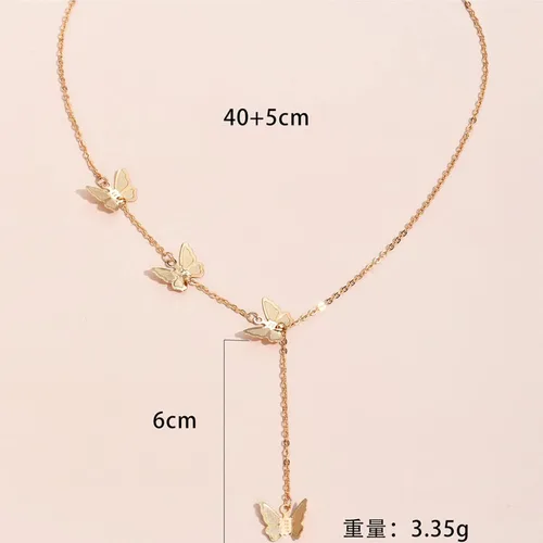 Miniatura 4 de Atiptu Gargantilla de mariposa dorada para mujer, gargantilla de clavícula, cadena en capas, colgantes, accesorios para el cuello, joyería de moda