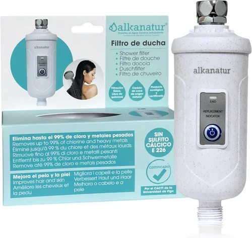 Filtro de ducha, filtro antical y cloro, ecológico, sin sulfito de cal E226, filtro de agua, elimina metales pesados, filtro de ducha para cabello y