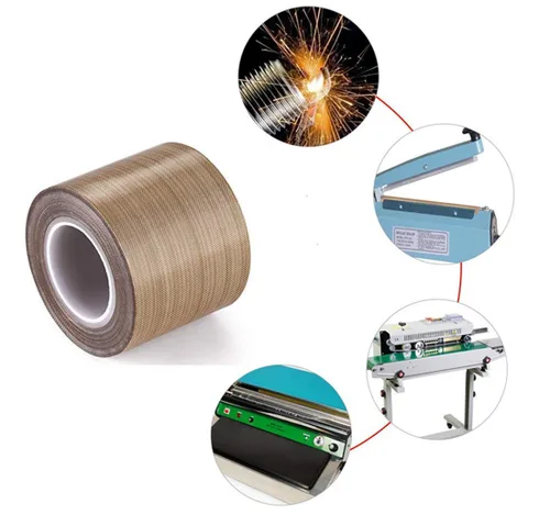 Miniatura 5 de Rollo de tela de PTFE de fibra de vidrio de alta temperatura con adhesivo resistente al calor para sellador al vacío