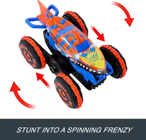 Miniatura 8 de Hot Wheels Monster Trucks - Vehículo de juguete a control remoto, escalador de tiburón tigre a gran escala con 3 modos de juego para carreras