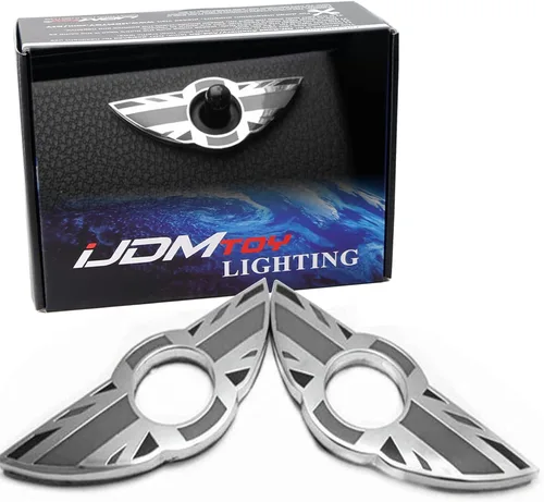 iJDMTOY, (2) perillas para puerta de anillos con emblema de la bandera británica, color negro, para MINI Cooper Segunda generación R55 R56 R57 R58