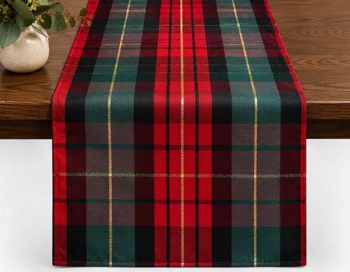 Miniatura 5 de Fennco Styles Juego de 4 manteles individuales clásicos de tartán rojo y verde, 14 pulgadas de ancho x 20 pulgadas de largo, juego de 4 manteles