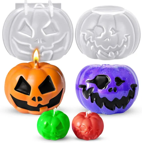 Miniatura 9 de Moldes de vela de calavera de Halloween, moldes de mano de fantasma 3D de calavera de silicona para fundición de resina epoxi, moldes para hacer 1