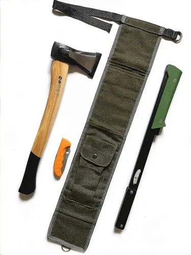 Miniatura 3 de TIPU Axe and Saw Sling, Agawa Saw Bag, Bucksaw Bag, Canvas Sheath for BOREAL21 Folding Bow Saw