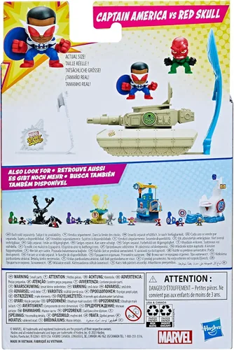 Miniatura 4 de Marvel Stunt Squad Captain America vs. Red Skull Playset, figuras de acción de superhéroes de 1.5 pulgadas, juguetes para niños a partir de 4 años