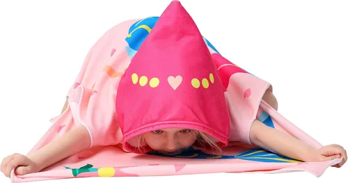 Miniatura 5 de Toalla de playa con capucha de sirena rosa para niñas pequeñas, poncho de baño, piscina, natación, traje de baño suave y ligero de microfibra Nueva