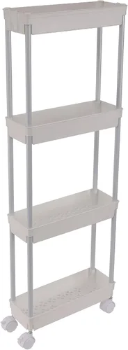 Miniatura 7 de Sooyee Carrito de Almacenamiento Delgado de 4 Niveles, Carrito de Almacenamiento con Ruedas, Estante Estrecho, Estante de Baño, Unidad de Estantería