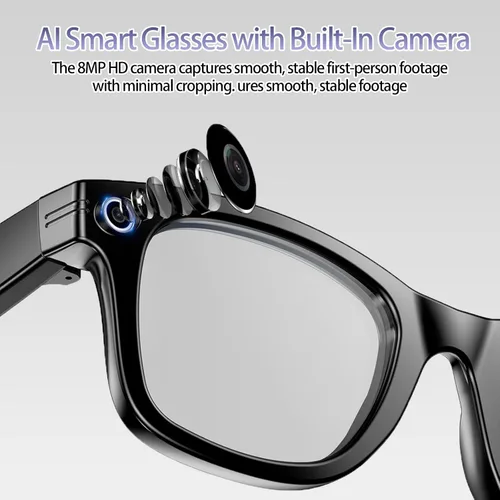 Miniatura 2 de Lentes inteligentes AI con cámara HD de 8 MP para hombres y mujeres, 1080P, para grabación de video, traducción en tiempo real, audio de oído