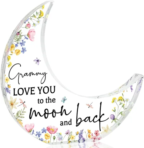 Miniatura 44 de Regalos para Abuela, Regalos para Abuela de los Nietos, Decoraciones de Luna Acrílica 5.0 x 4.0 pulgadas, Día de las Madres, Navidad, Regalos