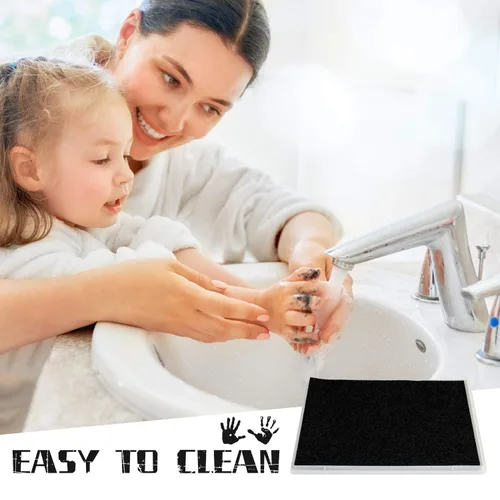 Miniatura 5 de Almohadilla de tinta, 5x4'' lavable no tóxica para huellas de pies y manos de bebé, negro