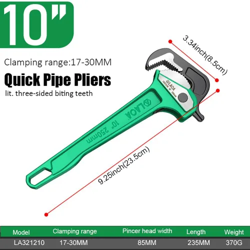 Miniatura 2 de LAOA Llave de tubo de agarre rápido, resistente Cr-V, pinzas de fórceps de 10 pulgadas