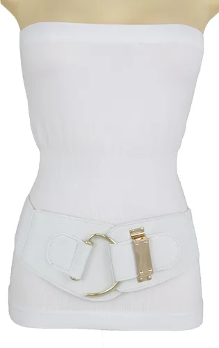Miniatura 93 de TFJ - Cinturón ancho de moda para mujer, cintura alta, hebilla de gancho de metal dorado, talla XS, S, M, L, XL
