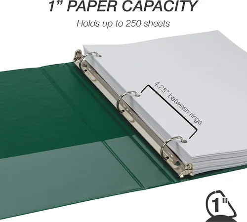 Miniatura 169 de Samsill - Carpeta duradera de 5 pulgadas, fabricada en los Estados Unidos, con anillos en D, transparente y personalizable, color blanco