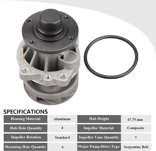 Miniatura 2 de 01020 Bomba de Agua Profesional para Motor BMW 'M50/M52/M54' [L6 2.0-3.2L], 1991-2005 E34 E39 E53 530/528/525, 1992-2006 E36 E46
