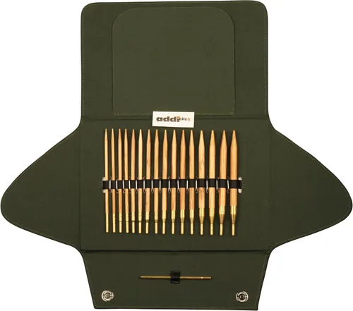 Miniatura 13 de skacel by addi addiClick - Juego de agujas de tejer intercambiables, kit de agujas circulares con puntas de bambú y cordones de nailon