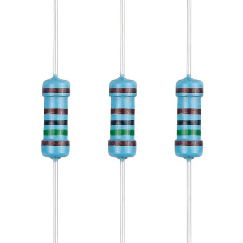 Miniatura 50 de 100 resistencias de 1 ohm 1/2 W (0.5 vatios) ±1% tolerancia de película metálica, resistencia fija de múltiples valores de resistencia opcional