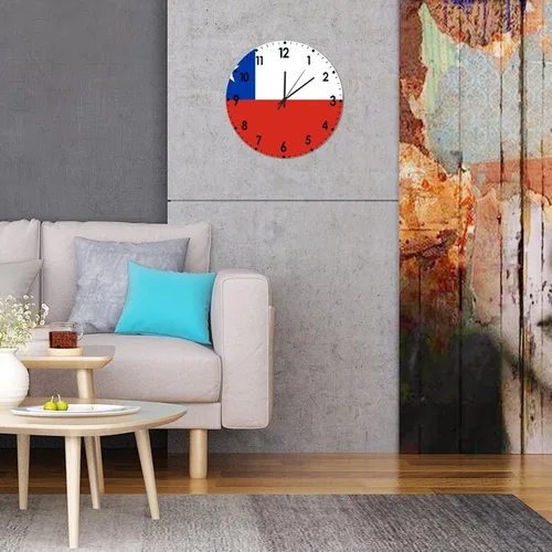 Miniatura 538 de Cheyan Reloj de pared con bandera de Canadá de 12 pulgadas, silencioso, sin tictac, de PVC, funciona con pilas, reloj redondo decorativo, regalo