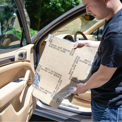 Miniatura 3 de CARCAREZ Rollo de película protectora adhesiva transparente para alfombra de automóvil, alfombrillas protectoras desechables adhesivas, hojas