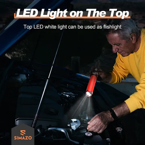Miniatura 3 de Paquete de 4 varitas de tráfico, varita de control de tráfico de 16 pulgadas con LED blanco en la parte superior, bastón de señal de seguridad