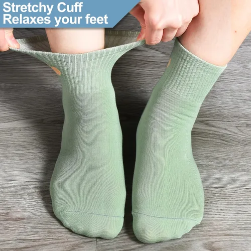 Miniatura 5 de Calcetines finos de algodón para mujer, calcetines suaves por encima del tobillo, 6 pares de calcetines divertidos con corazón novedoso