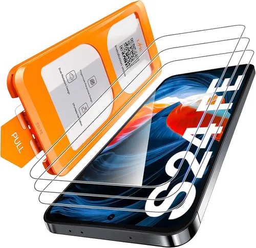 L K LϟK [Paquete de 3] para Samsung Galaxy S24 FE Protector de Pantalla de Vidrio Templado + Marco de Instalación Antipolvo [Prueba de Caídas de