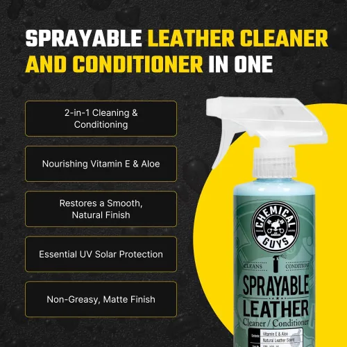 Miniatura 3 de Chemical Guys Limpiador y acondicionador de cuero pulverizable en uno – Limpia, acondiciona y protege el cuero, vinilo, imitación y más, seguro