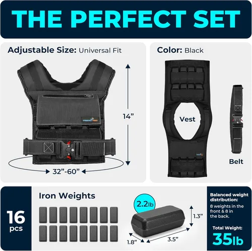 Miniatura 4 de Weighted Vest Adjustable for Men and Women – Workout Weight Training Vest for Fitness, Running, Strength, Exercise & Cross Training