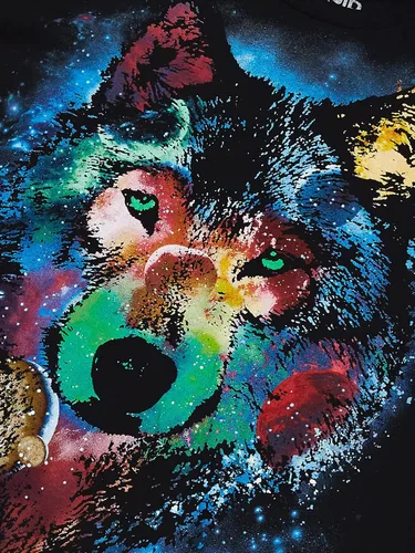 Miniatura 2 de Liquid Blue - Camiseta de lobo cósmico para hombre