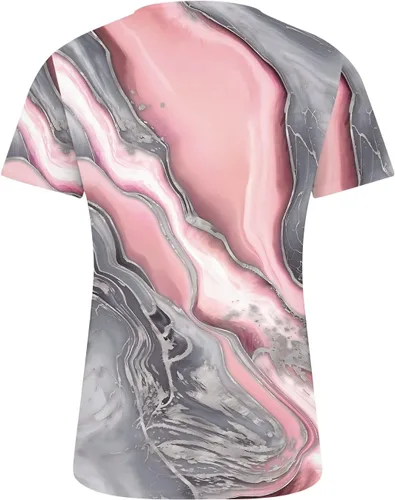 Miniatura 111 de Summer Shirts for Women 2025 Plus Size Short Sleeve Henley Tops Marble Floral Loose Tshirt Tee Casual Dressy Tunics